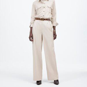 Madewell Harlow Wide-Leg Pant Size 8 Brushed Twill Pebble Stone Color